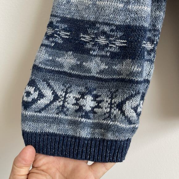 Polo Ralph Lauren 2XL Aztec Southwestern Knit Hoodie Sweater Blue Mens Size XXL - Picture 4 of 10